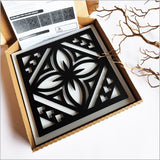 2 Tone Square Tapa 2 Black Acrylic + White ACM Art Squares