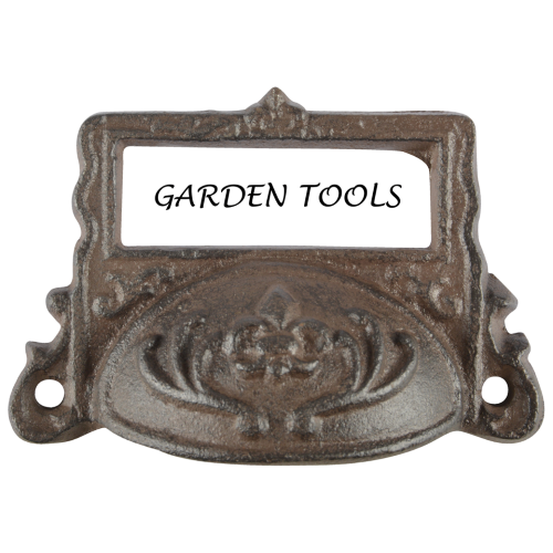 Draw Pull w/ Label Holder - Cast Iron (Set of 6 Assorted)