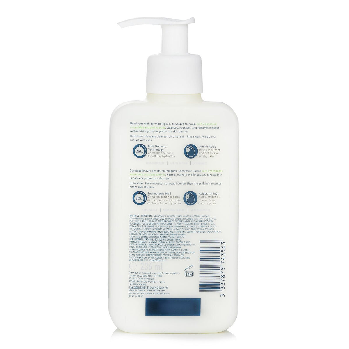 CeraVe - Hydrating Cream-To-Foam Cleanser  - 236ml/8oz