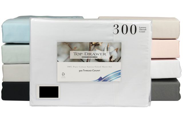 King Single Sheet Set in White 300TC, featuring soft cotton fabric, sleek design, and perfect for year-round comfort.