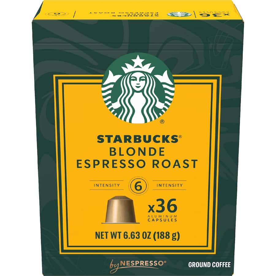 Starbucks By Nespresso Coffee Pods Blonde Espresso Roast 36pack