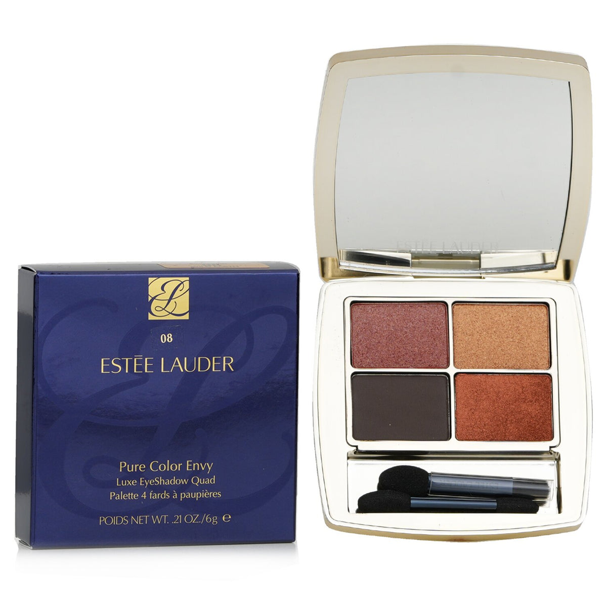 Estee Lauder - Pure Color Envy Luxe Eyeshadow Quad # 08 Wild Earth  - 6g/0.21oz