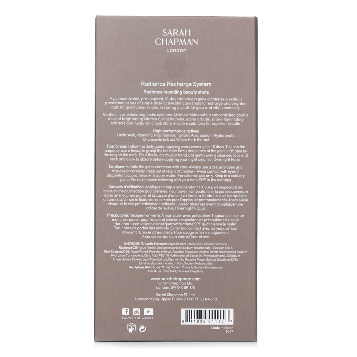 Sarah Chapman - Skinesis Radiance Recharge System  - 10x1ml/0.03oz