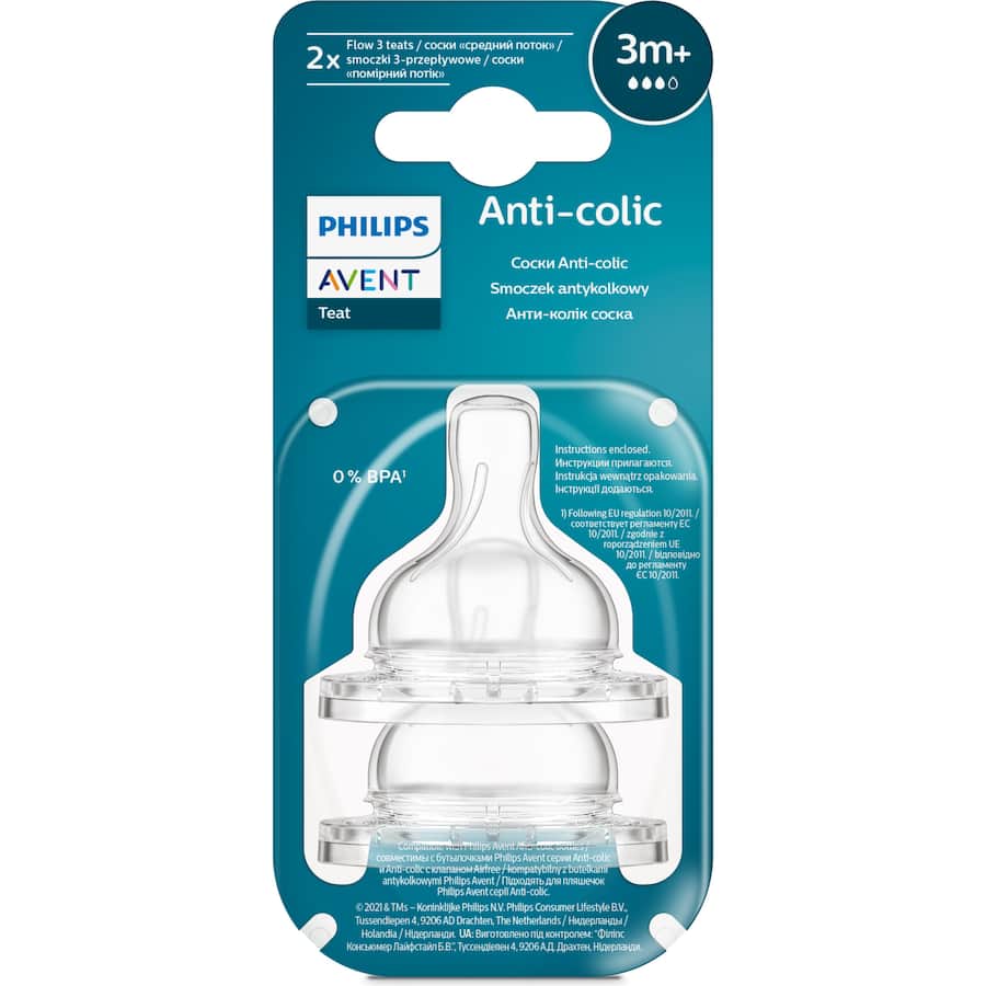 Avent Teats Anti-colic 3m+ 2pack