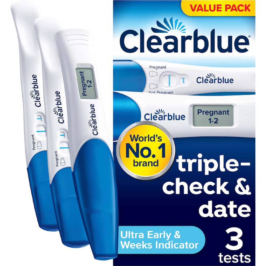 Clearblue Pregnancy Test Kit Triple Check + Date 3pack