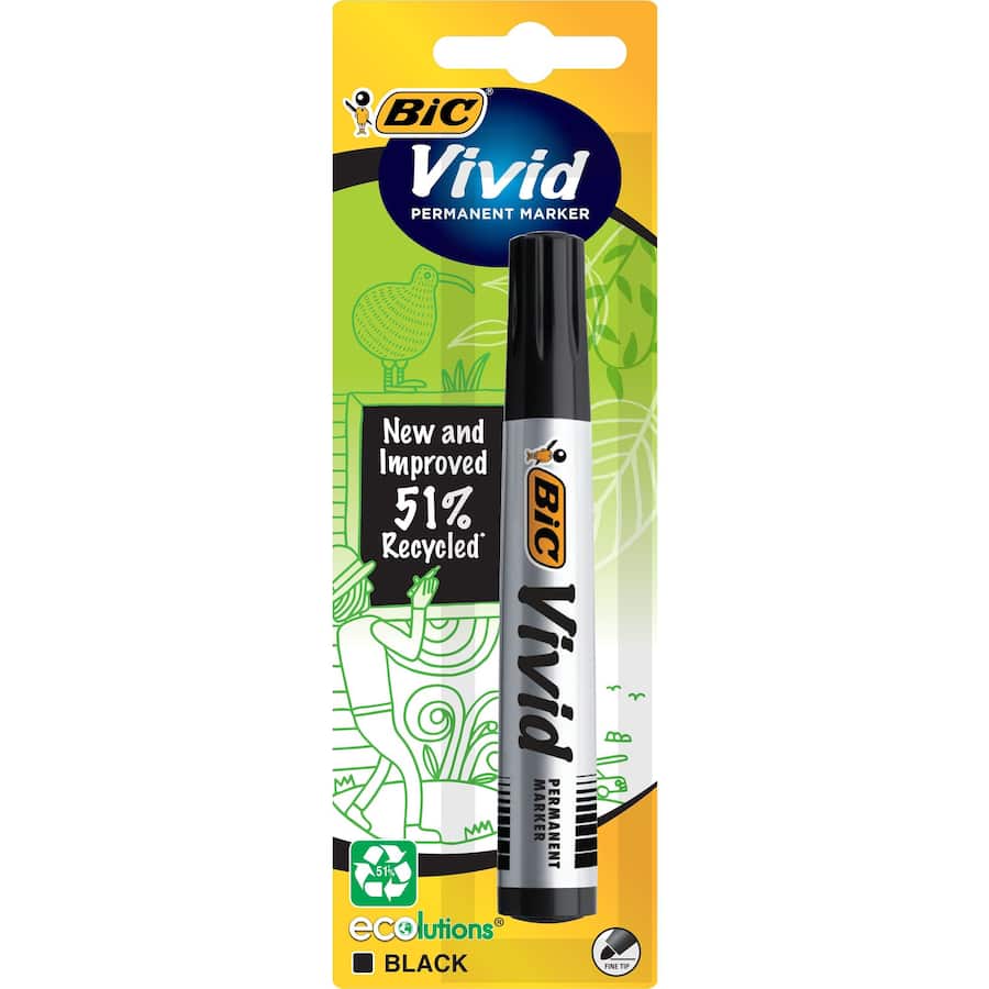 Bic Vivid Permanent Maker Black 1pack