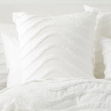 Wave 100% Cotton Chenille Vintage Quilt / Duvet cover Set Queen White