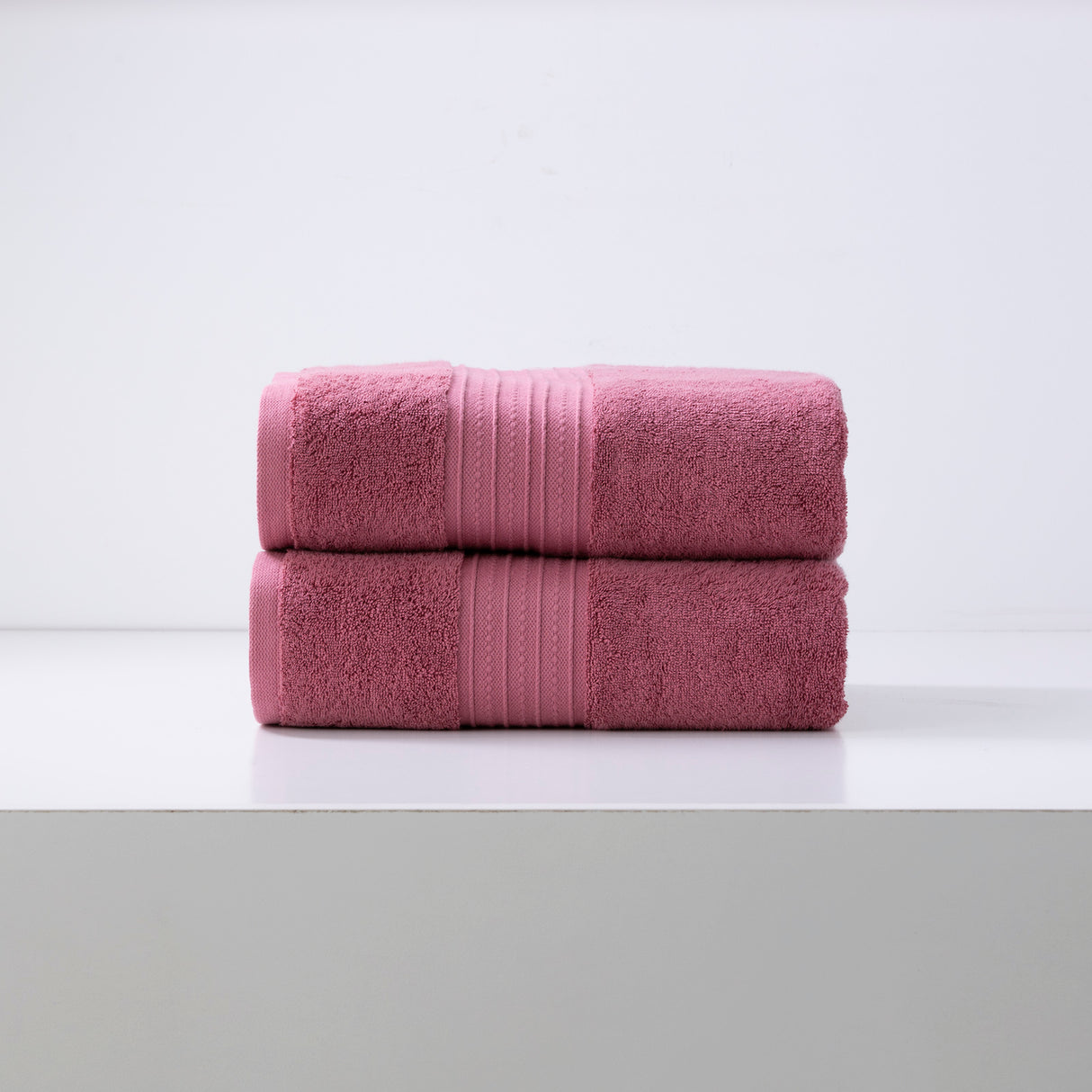 Renee Taylor Brentwood 650 GSM Low Twist 2 Pack Bath Sheet Rosebud