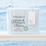 Renee Taylor 300 Thread Count 100 % Organic Cotton Sheet Set Single Baby Blue