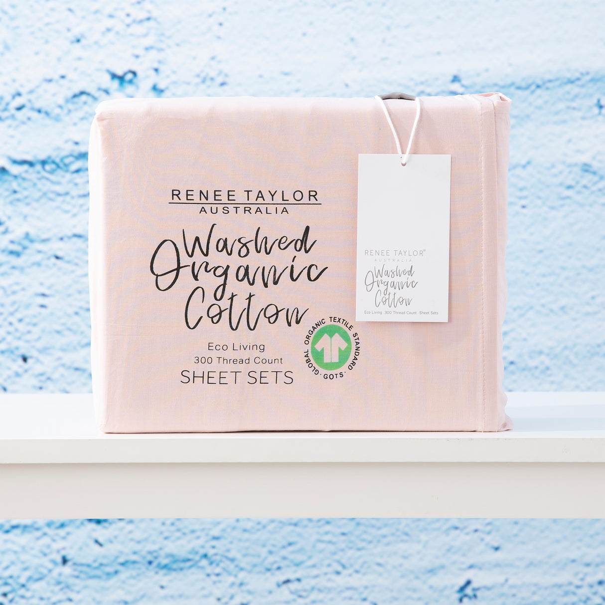 Renee Taylor 300 TC 100 % Organic Cotton Sheet Set Single Sepia Rose