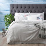 Solana Washed Cotton Textured Quilt / Duvet Cover Set King Silver