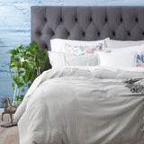 Solana Washed Cotton Textured Quilt / Duvet Cover Set King Silver