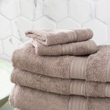 Renee Taylor Stella 650 GSM Super Soft Bamboo Cotton 4 Pack Bath Sheet Pewter