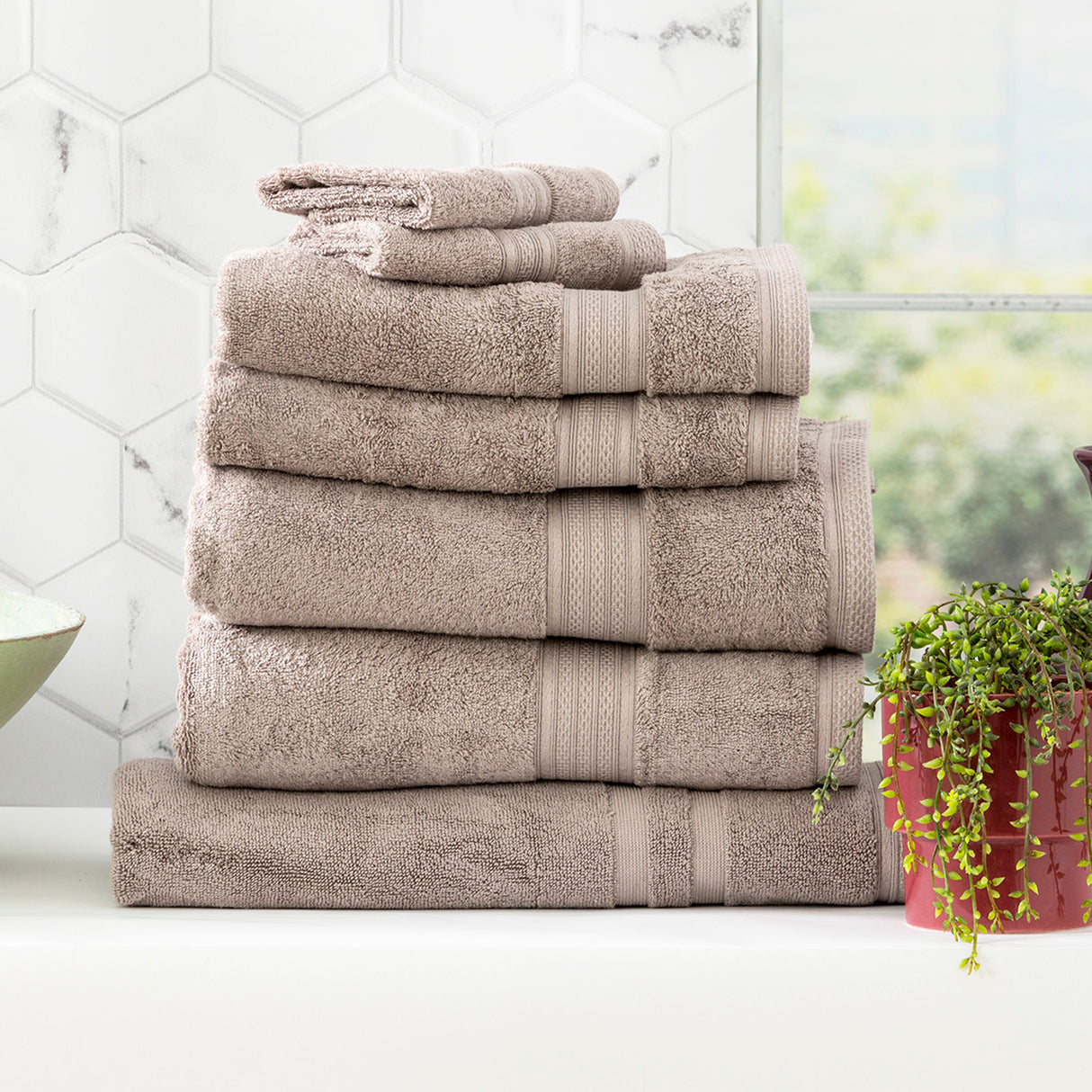 Renee Taylor Stella 650 GSM Super Soft Bamboo Cotton 7 Piece Pewter