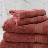 Renee Taylor Stella 650 GSM Super Soft Bamboo Cotton 2 Pack Bath Sheet Brick