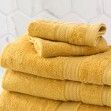 Renee Taylor Stella 650 GSM Super Soft Bamboo Cotton 4 Pack Bath Sheet Mustard