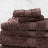 Renee Taylor Stella 650 GSM Super Soft Bamboo Cotton 4 Pack Bath Sheet Cocoa