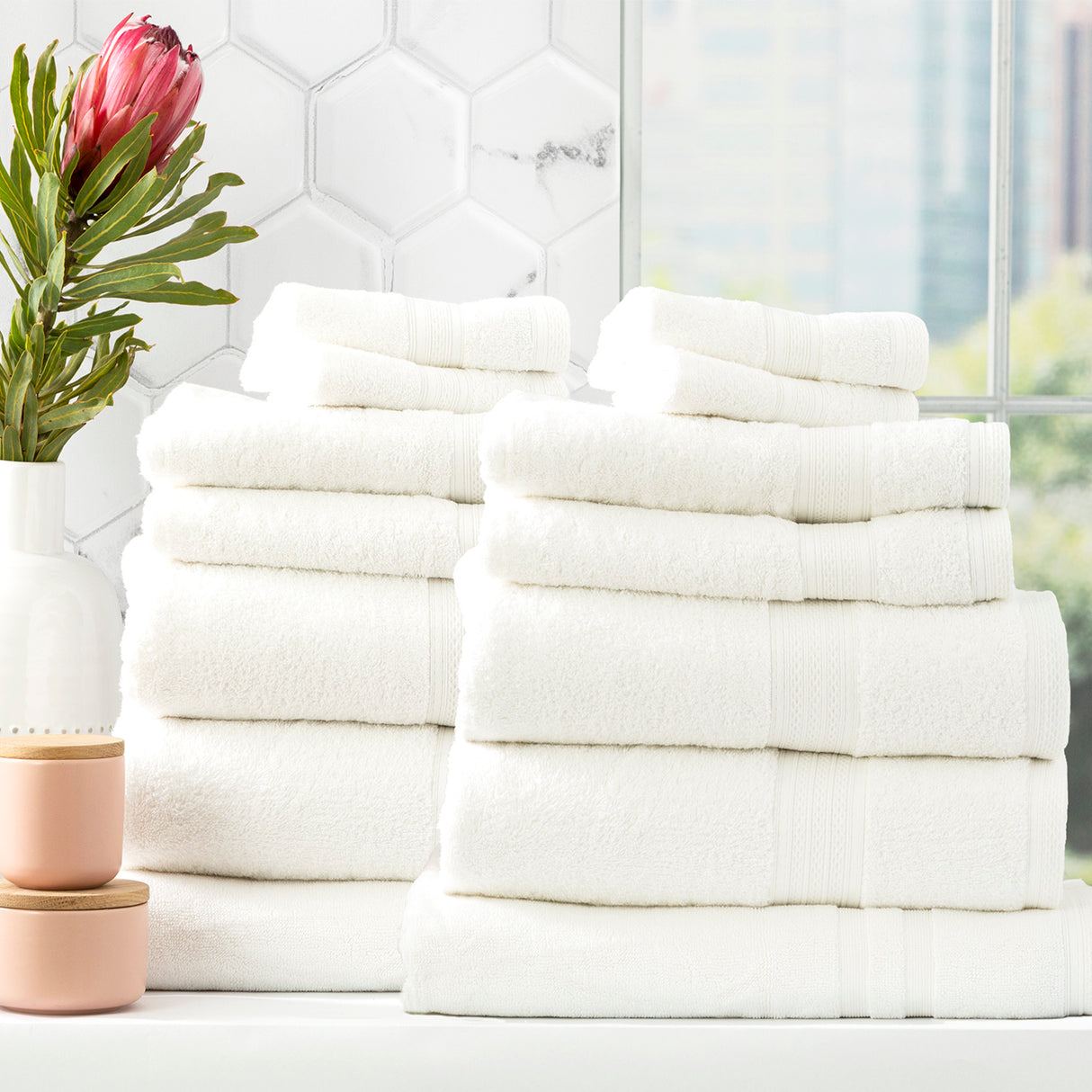 Renee Taylor Stella 650 GSM Super Soft Bamboo Cotton 14 Piece White