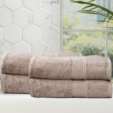 Renee Taylor Stella 650 GSM Super Soft Bamboo Cotton 4 Pack Bath Sheet Pewter