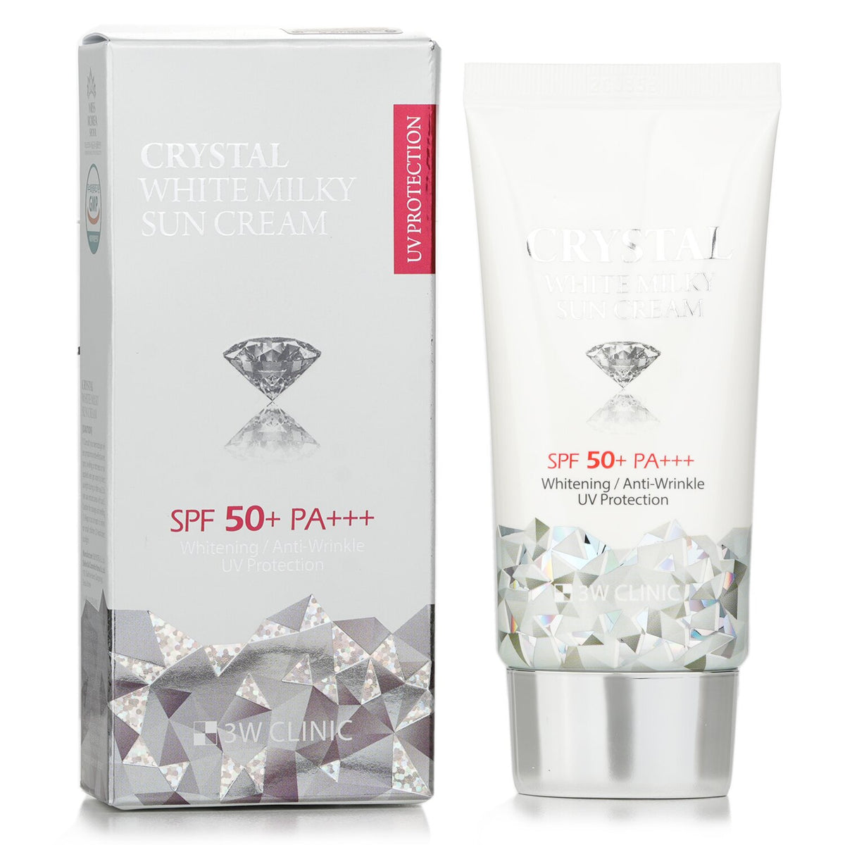 3W Clinic - Crystal White Milky Sun Cream SPF 50+/PA+++  - 50ml