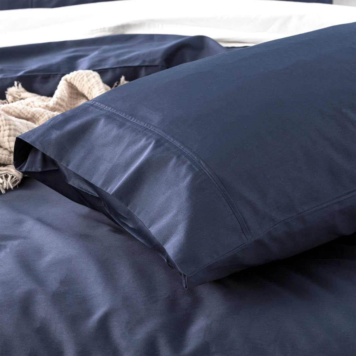 Park Avenue 500 TC Natural Bamboo Cotton Quilt / Duvet Cover set King Indigo
