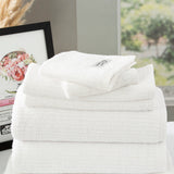 Cobblestone 650 GSM Cotton Ribbed Towel Packs 4 Piece Bath Towel White