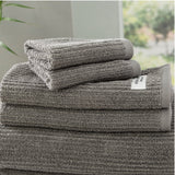 Renee Taylor Cobblestone 650 GSM Cotton Ribbed Towel Packs 7 Piece Granite