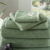 Renee Taylor Cobblestone 650 GSM Cotton Ribbed Towel Packs 5 Piece Sage