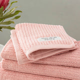 Renee Taylor Cobblestone 650 GSM Cotton Ribbed Towel Packs 14 Piece Blush