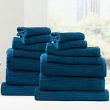 Renee Taylor Cobblestone 650 GSM Cotton Ribbed Towel Packs 14 Piece Ink