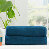 Renee Taylor Cobblestone 650 GSM Cotton Ribbed Towel Packs 2 Pack Bath Sheet Ink