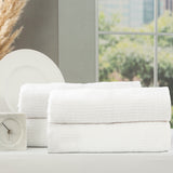 Cobblestone 650 GSM Cotton Ribbed Towel Packs 4 Pack Bath Sheet White