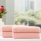 Cobblestone 650 GSM Cotton Ribbed Towel Packs 4 Pack Bath Sheet Blush
