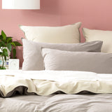 Vintage stone washed reversible Quilt / Duvet cover set Super King Charcoal