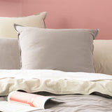 Vintage stone washed reversible Quilt / Duvet cover set Super King Charcoal