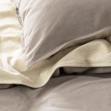 Vintage stone washed reversible Quilt / Duvet cover set Super King Charcoal