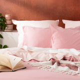 Essentials Vintage stone washed reversible Quilt / Duvet cover set Queen Rose