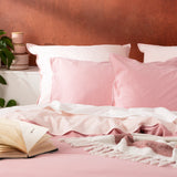 Essentials Vintage stone washed reversible Quilt / Duvet cover set Queen Rose