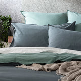 Essentials Vintage stone washed reversible Quilt / Duvet cover set King Mineral
