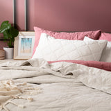 Attwood Vintage Stone Washed Cotton Quilted Coverlet set Super King Dove