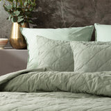 Attwood Vintage Stone Washed Cotton Quilted Coverlet set Super King Fern
