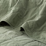 Attwood Vintage Stone Washed Cotton Quilted Coverlet set Super King Fern