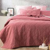 Attwood Vintage Stone Washed Cotton Quilted Coverlet set Super King Rose