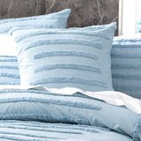 Classic Cotton Vintage washed Tufted Quilt / Duvet Cover set King Blue