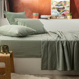 Egyptian Cotton Flannelette Sheet Set Double Gingham