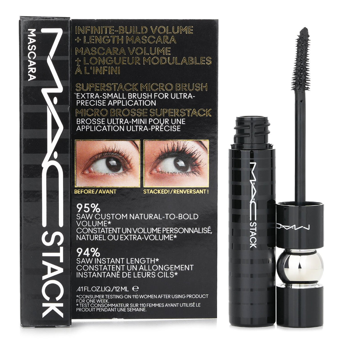 MAC - Stack Micro Mascara - # Black  - 12ml/0.41oz