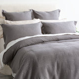 Elegance Waffle Cotton Jacquard Quilt / Duvet Cover set Super King Fossil