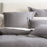 Elegance Waffle Cotton Jacquard Quilt / Duvet Cover set Super King Fossil