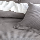 Elegance Waffle Cotton Jacquard Quilt / Duvet Cover set Super King Fossil