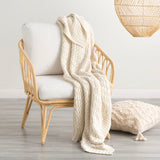 Renee Taylor Lenni 100% Cotton Knitted Throw 130 x 170cms Vapour